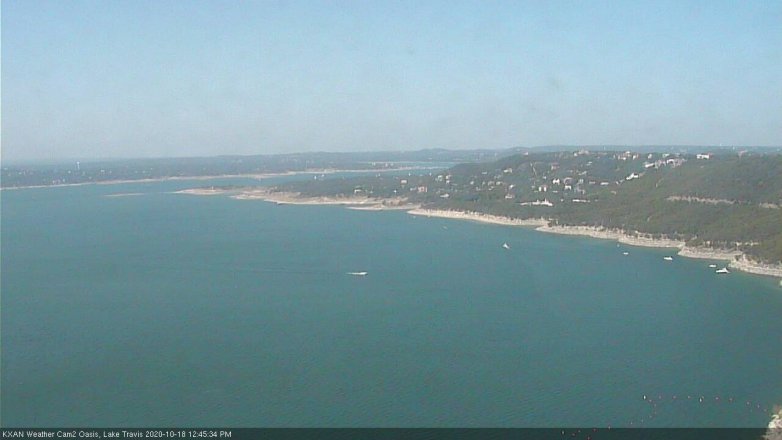Lake Travis webcam, October 18, 2020 12:45 PM CT