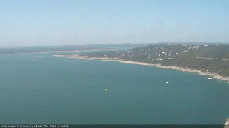 Lake Travis webcam, October 18, 2020 1:25 PM CT