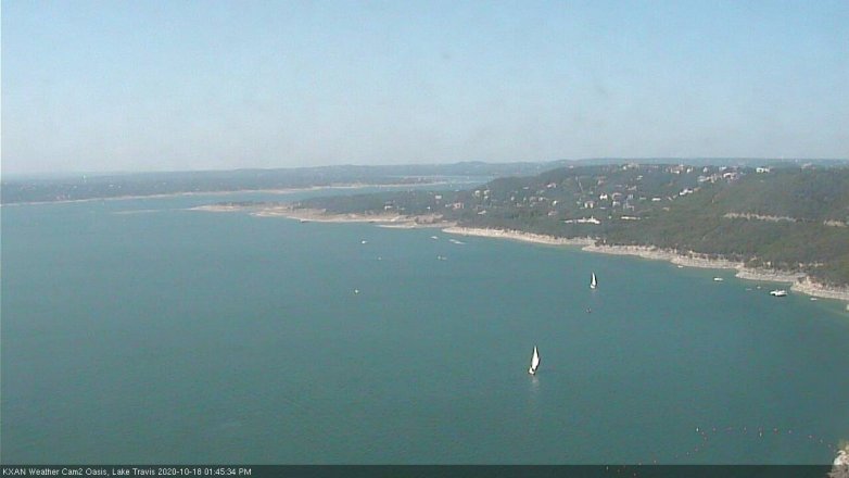 Lake Travis webcam, October 18, 2020 1:45 PM CT