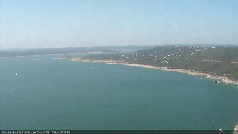 Lake Travis webcam, October 18, 2020 2:00 PM CT