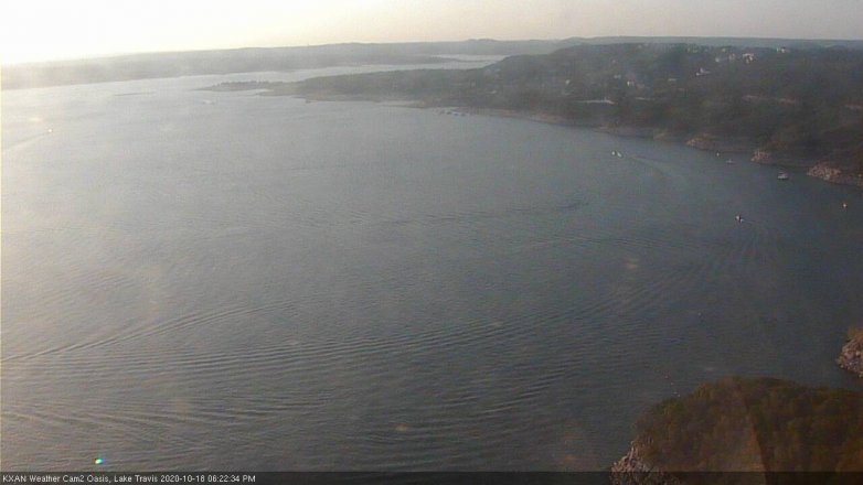 Lake Travis webcam, October 18, 2020 6:25 PM CT