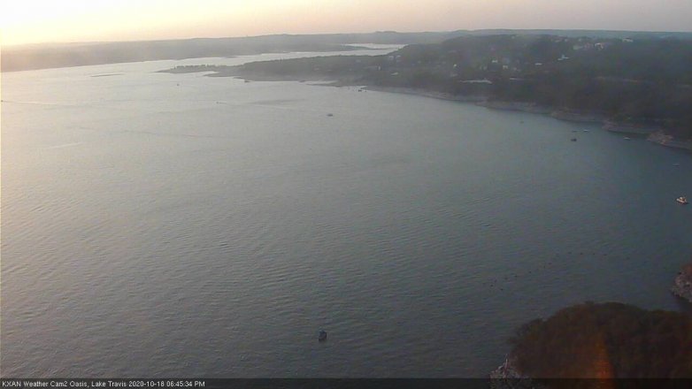 Lake Travis webcam, October 18, 2020 6:45 PM CT