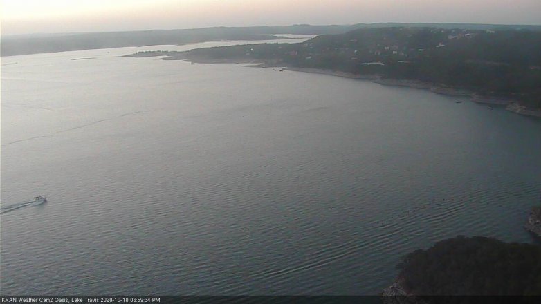Lake Travis webcam, October 18, 2020 7:00 PM CT
