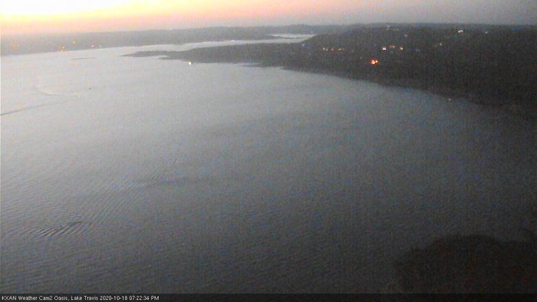 Lake Travis webcam, October 18, 2020 7:25 PM CT