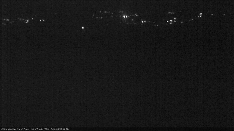 Lake Travis webcam, October 18, 2020 9:00 PM CT