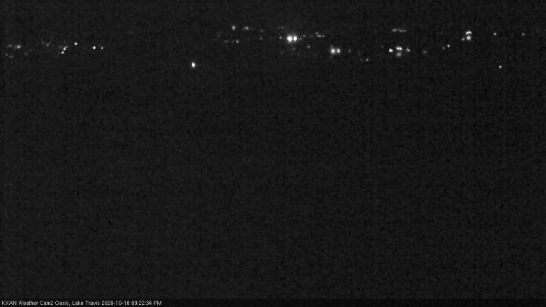 Lake Travis webcam, October 18, 2020 9:25 PM CT