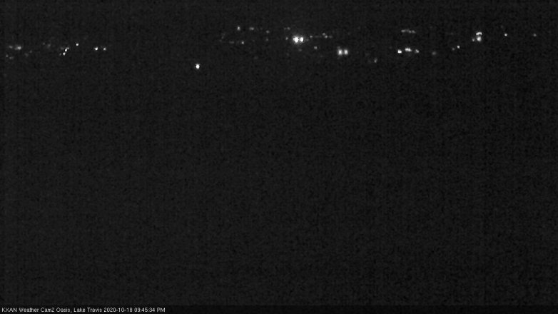 Lake Travis webcam, October 18, 2020 9:45 PM CT