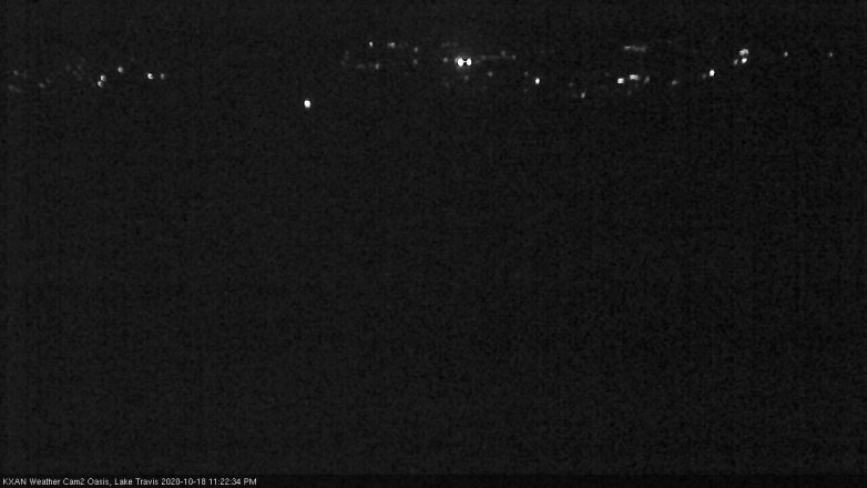 Lake Travis webcam, October 18, 2020 11:25 PM CT