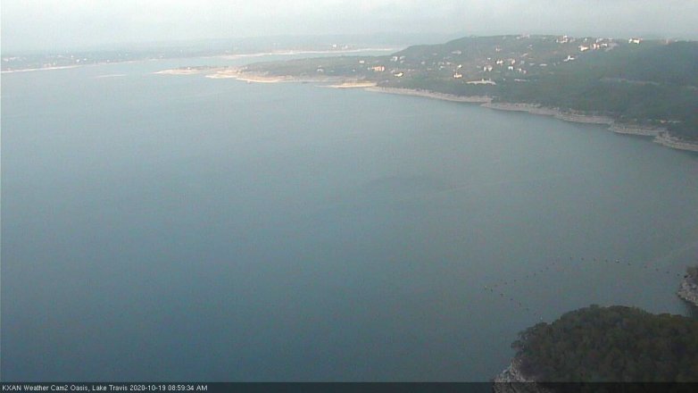Lake Travis webcam, October 19, 2020 9:00 AM CT