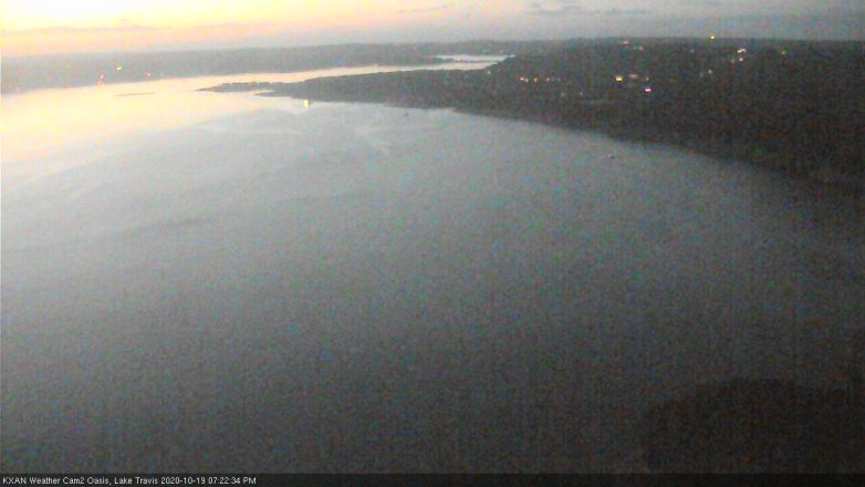 Lake Travis webcam, October 19, 2020 7:25 PM CT