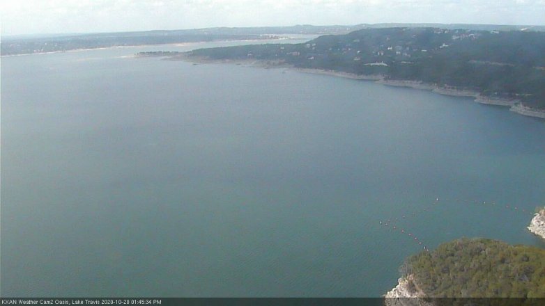 Lake Travis webcam, October 20, 2020 1:45 PM CT