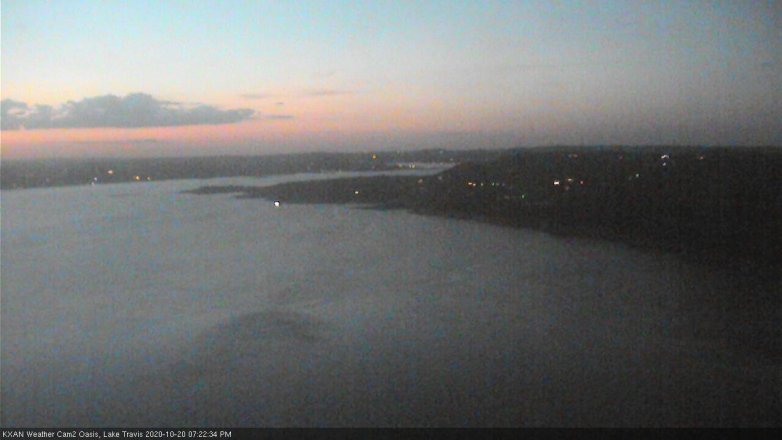 Lake Travis webcam, October 20, 2020 7:25 PM CT