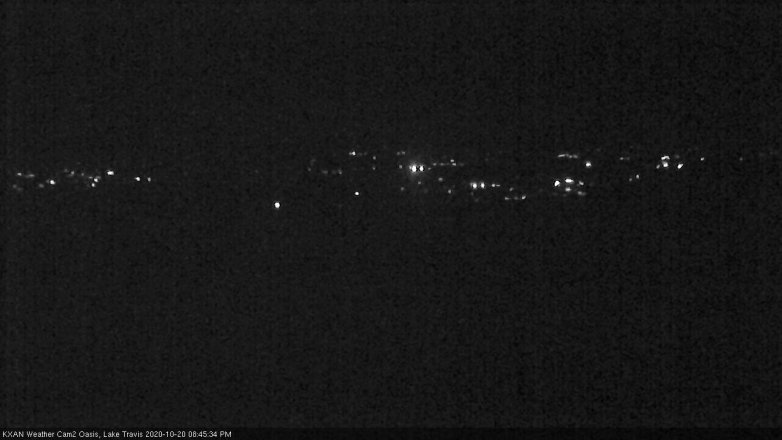 Lake Travis webcam, October 20, 2020 8:45 PM CT
