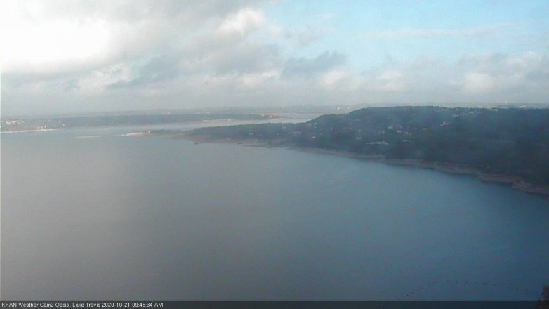 Lake Travis webcam, October 21, 2020 9:45 AM CT