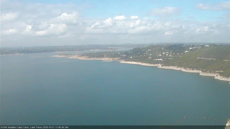 Lake Travis webcam, October 21, 2020 11:45 AM CT