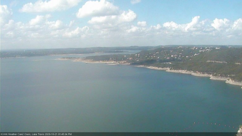 Lake Travis webcam, October 21, 2020 1:45 PM CT