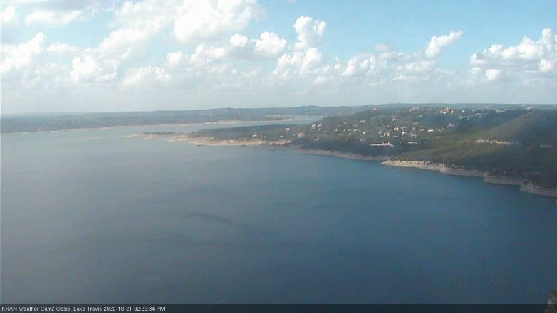 Lake Travis webcam, October 21, 2020 2:25 PM CT