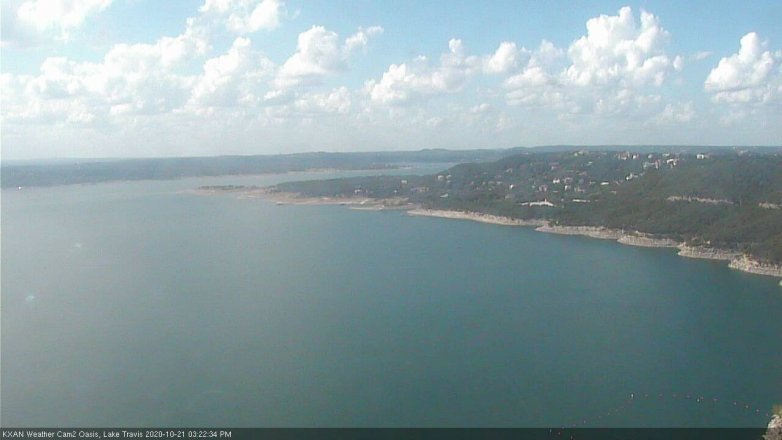 Lake Travis webcam, October 21, 2020 3:25 PM CT