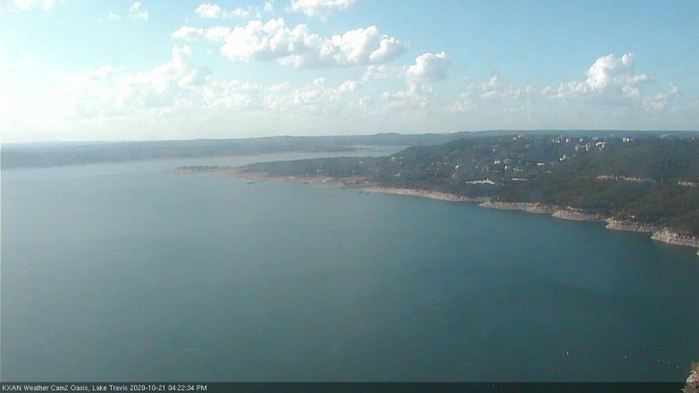 Lake Travis webcam, October 21, 2020 4:25 PM CT