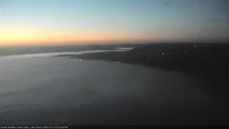 Lake Travis webcam, October 21, 2020 7:25 PM CT