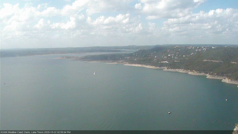 Lake Travis webcam, October 22, 2020 3:00 PM CT