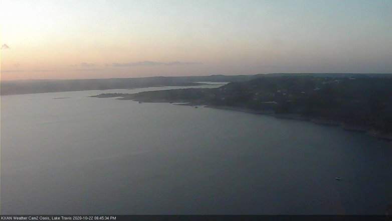 Lake Travis webcam, October 22, 2020 6:45 PM CT