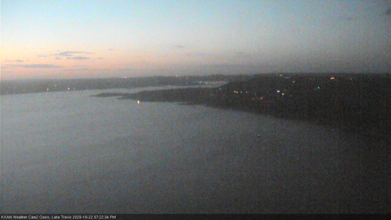 Lake Travis webcam, October 22, 2020 7:25 PM CT