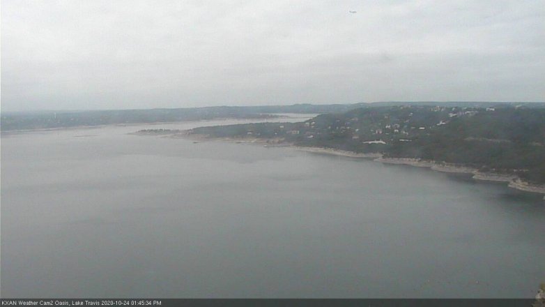 Lake Travis webcam, October 24, 2020 1:45 PM CT