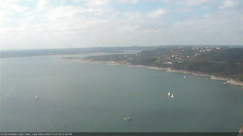 Lake Travis webcam, October 25, 2020 3:25 PM CT