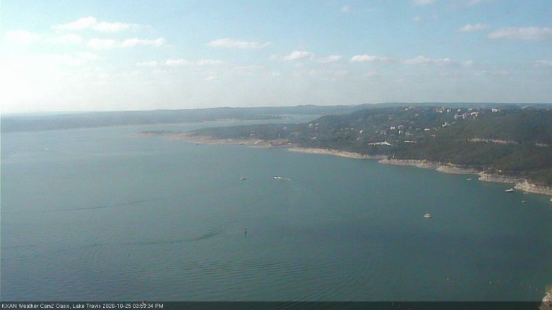 Lake Travis webcam, October 25, 2020 4:00 PM CT