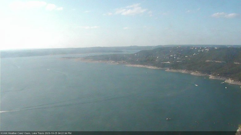 Lake Travis webcam, October 25, 2020 4:25 PM CT