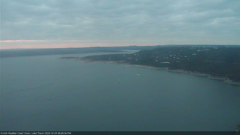 Lake Travis webcam, October 25, 2020 6:45 PM CT