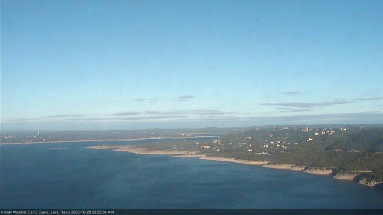 Lake Travis webcam, October 29, 2020 9:00 AM CT