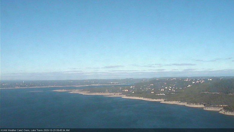 Lake Travis webcam, October 29, 2020 9:45 AM CT