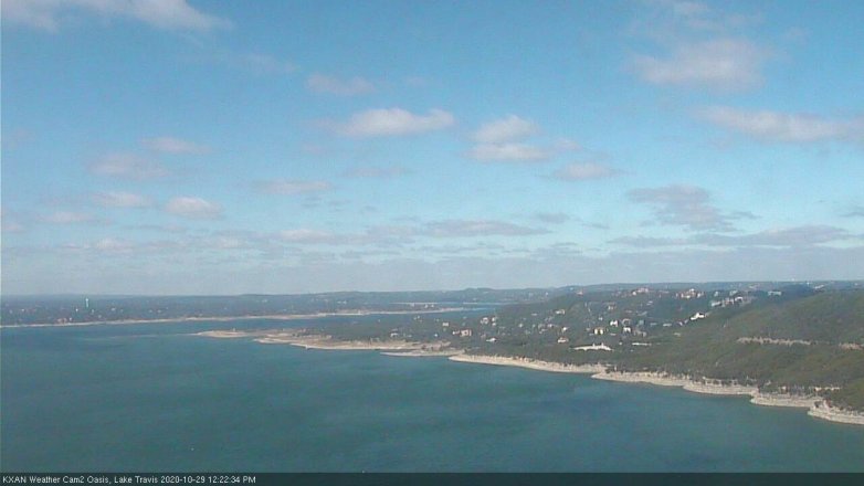 Lake Travis webcam, October 29, 2020 12:25 PM CT