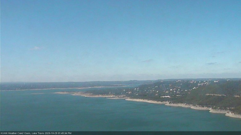 Lake Travis webcam, October 29, 2020 1:45 PM CT