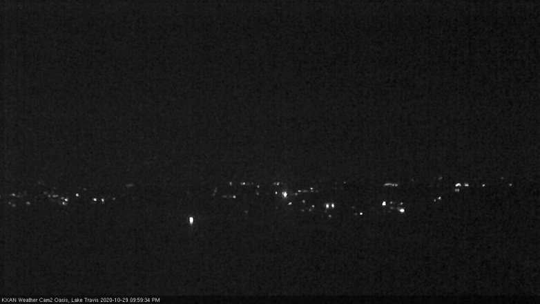 Lake Travis webcam, October 29, 2020 10:00 PM CT