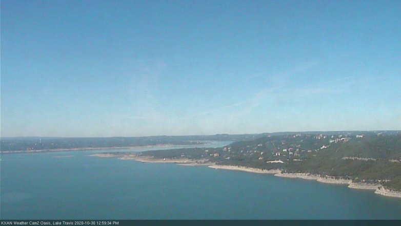 Lake Travis webcam, October 30, 2020 1:00 PM CT