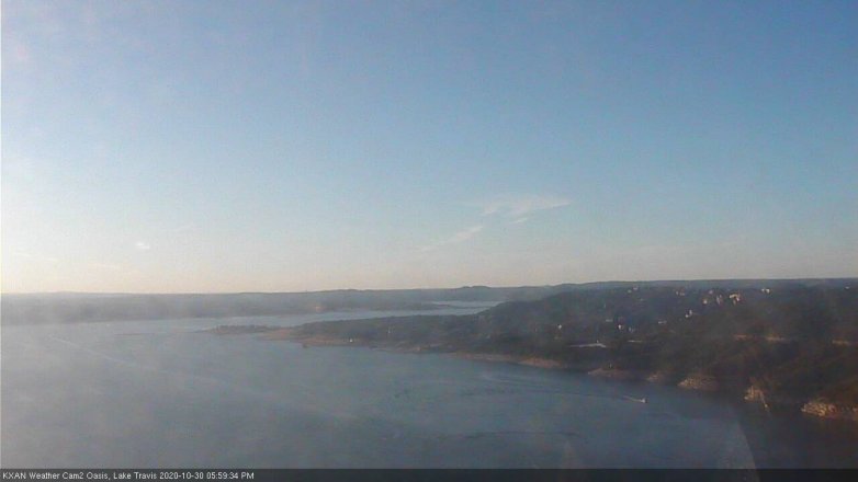Lake Travis webcam, October 30, 2020 6:00 PM CT