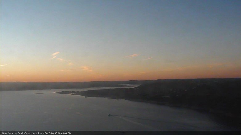Lake Travis webcam, October 30, 2020 6:45 PM CT