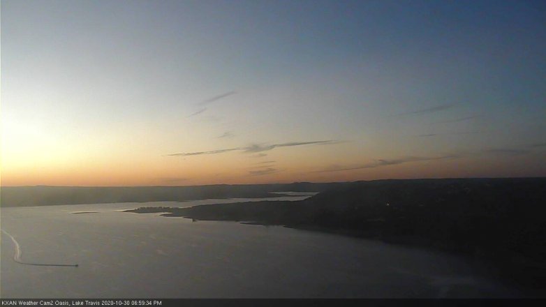 Lake Travis webcam, October 30, 2020 7:00 PM CT