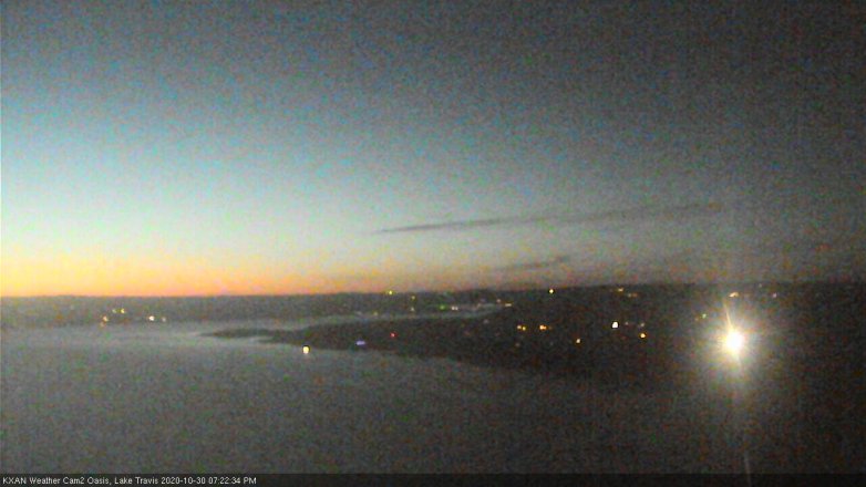 Lake Travis webcam, October 30, 2020 7:25 PM CT
