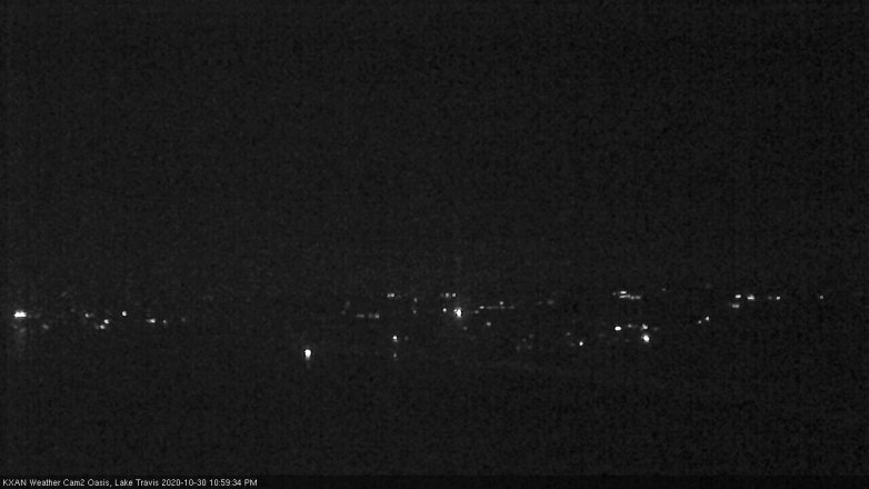 Lake Travis webcam, October 30, 2020 11:00 PM CT