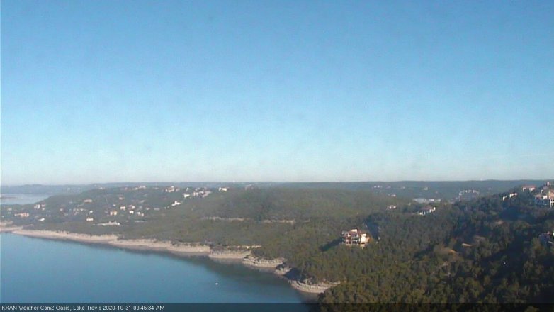 Lake Travis webcam, October 31, 2020 9:45 AM CT