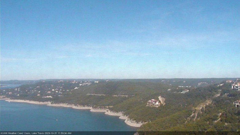 Lake Travis webcam, October 31, 2020 12:00 PM CT