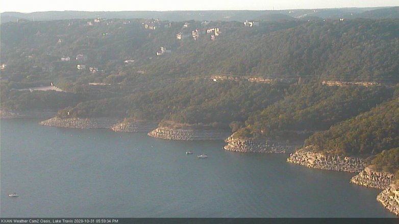 Lake Travis webcam, October 31, 2020 6:00 PM CT