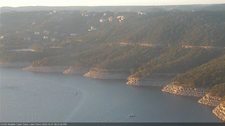 Lake Travis webcam, October 31, 2020 6:25 PM CT