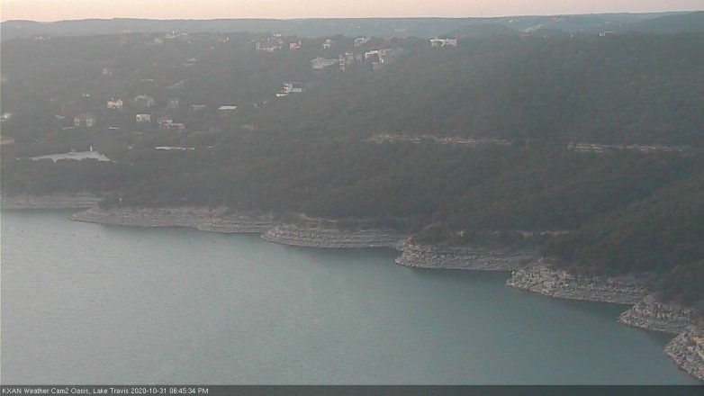 Lake Travis webcam, October 31, 2020 6:45 PM CT