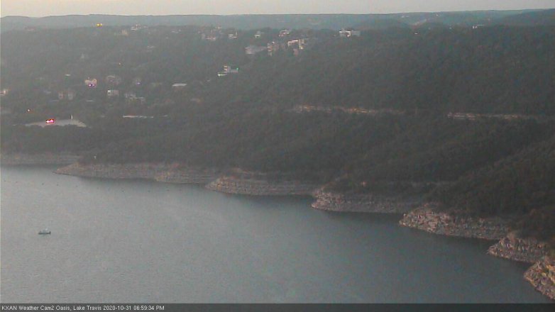 Lake Travis webcam, October 31, 2020 7:00 PM CT