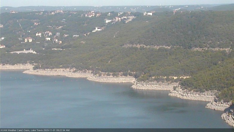 Lake Travis webcam, November 1, 2020 9:25 AM CT